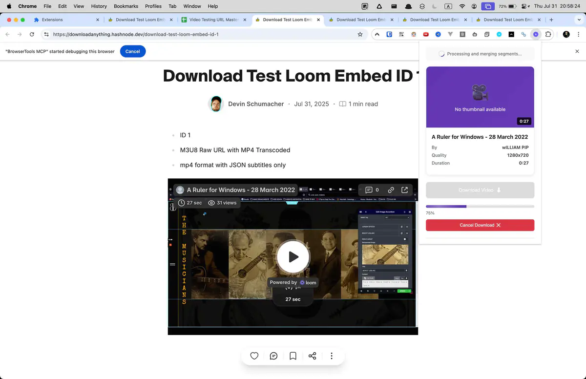 Loom Video Downloader browser extension screenshot 3